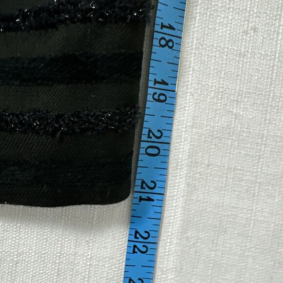 Ann Taylor Pencil Skirt womens Black Straight Striped Metallic size Petite 6 - Picture 10 of 14